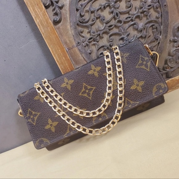 Authentic LOUIS VUITTON Crossbody Monogram Wallet Long Chain Woc Vintage Mi9002 - Picture 12 of 15